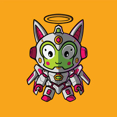 Obraz premium Cartoon Robot Animal Graphic