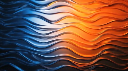 Obraz premium Abstract Blue and Orange Wave Background Modern Digital Art Swirling Lines Texture