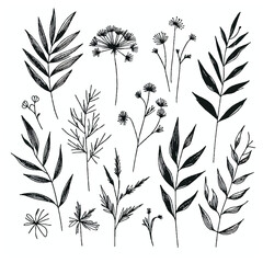 botanical flowers vector