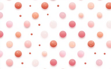 Pastel spheres scattered on white background