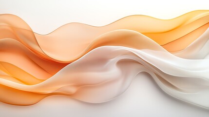 Abstract flowing orange and white waves on a smooth background, evoking motion and elegance.