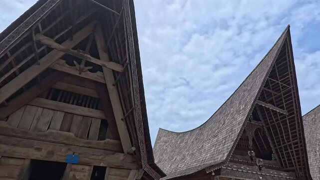 Traditional Bataknese Rumah Bolon at Samosir Island &ndash; Authentic Jabu Bolon House Near Lake Toba