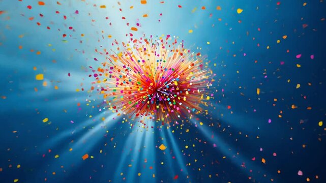 Looping Colorful Confetti Burst Animation