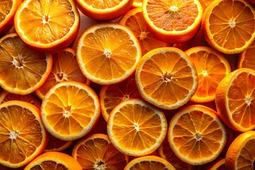 Obraz premium Aerial View of Sliced Oranges in Sunlight: Macro Shadow Photography
