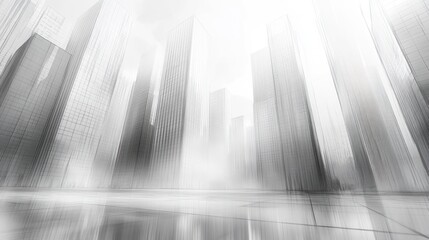 Gray Misty Cityscape Perspective