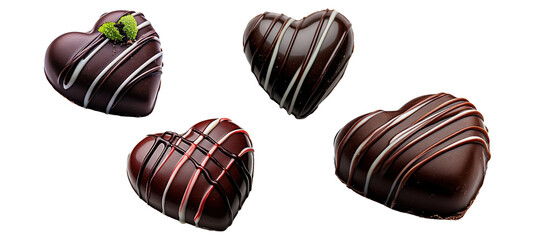 Obraz premium heart-shaped chocolate candies 