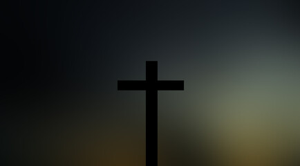 Cross christian god religion on dark sky background, jesus church worship pray catholic grace christ, symbols christ love holy spiritual hope peach victory spirit meditation catholicism crucifix