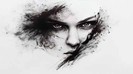 Fototapeta premium Generic Charcoal Sketch Scene
