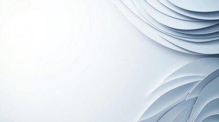 Abstract layered paper design in soft white and gray tones creating a modern minimalistic aesthetic.