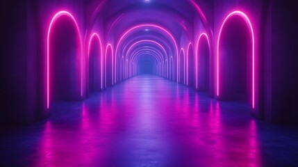 Neon Archway Corridor Glow