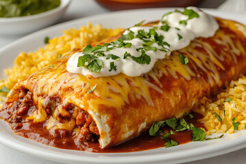Authentic Mexican smothered burrito with rich sauce, melty cheese, and bold flavors