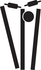 Cricket wicket icon in trendy flat style. Cricket related art vector illustration. Sports sign for mobile app and web design pictogram isolated on transparent background.