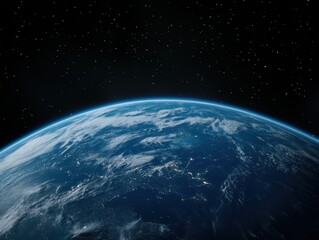 A breathtaking view of Earth from space, showcasing vibrant clouds and city lights