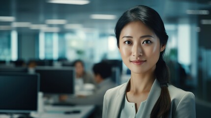 Fototapeta premium Diverse team of young professionals is working in modern business company. Working day of an office worker. Business, consulting, and technology concept.