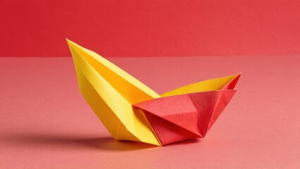  A vibrant origami boat showcasing creativity and color