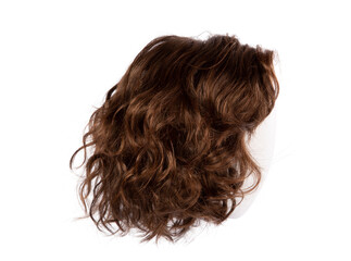 long hair wig  isolated on transparent