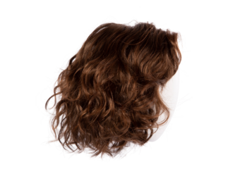 long hair wig  isolated on transparent