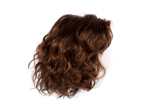 long hair wig  isolated on transparent