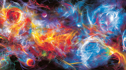 Cosmic Nebula Swirls, vibrant colors, space background, abstract art, website banner