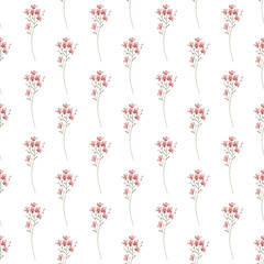 Seamless background, floral pattern with watercolor flowers. Repeat fabric wallpaper print texture. Perfectly for wrapped paper, backdrop.
