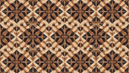 Naklejka premium Geometric Wooden Pattern With Brown Shades and Symmetrical Design for Decorative Background