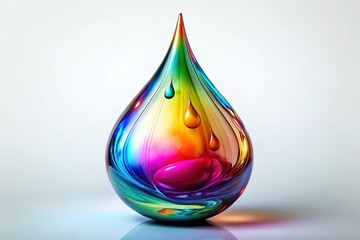 Obraz premium Minimalist Elegant Glass Water Drop Abstract Digital Art Home Decor