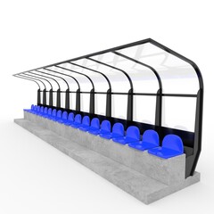 3d render Soccer Bench design element Furniture