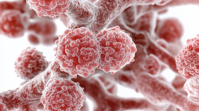 Cryptococcus fungus diagnosis. Lungs antifungal. Brain respiratory. A detailed image of Cryptococcus cells infecting lung tissue.