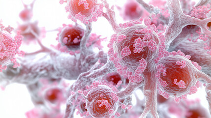 Cryptococcus fungus diagnosis. Lungs antifungal. Brain respiratory. A detailed image of Cryptococcus cells infecting lung tissue.