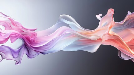 Obraz premium Colorful abstract wave design with flowing pastel hues on a gradient background, perfect for creative projects.