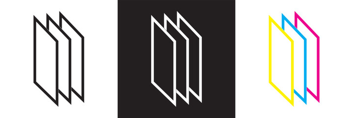 layers icon. stack , copy, more photos icon. Isolated on white and black background. Vector illustration. EPS 10