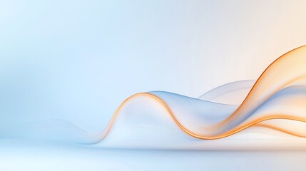 Fototapeta premium Elegant abstract wave with soft blue and orange hues, perfect for modern design backgrounds.