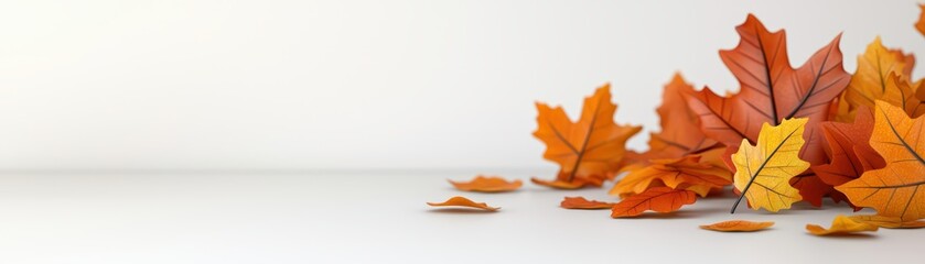 Autumn leaves falling nature scene indoor environment close-up seasonal change