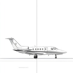 Fototapeta premium A colorful and detailed drawing of a small airplane flying in a bright blue sky