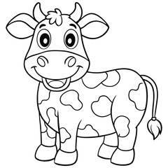 Fototapeta premium Cute cow vector Illustration