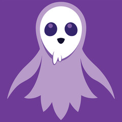Obraz premium Boo, scary ghost flat vector illustration for Halloween, cartoon character for holiday. 