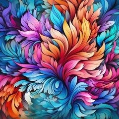 Abstract Vintage Boho Pattern in Warm Earthy Tones