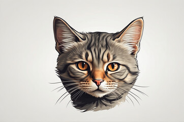 Close-up portrait of a tabby cat featuring its striking eyes and distinctive striped fur.