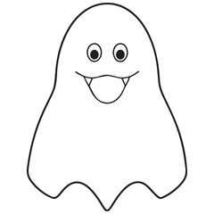 Boo, scary ghost flat vector illustration for Halloween, cartoon character for holiday. 