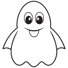 Boo, scary ghost flat vector illustration for Halloween, cartoon character for holiday. 