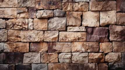 Obraz premium Textured Brown Stone Wall with Natural Lighting Creating Earthy Tones