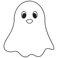 Boo, scary ghost flat vector illustration for Halloween, cartoon character for holiday. 