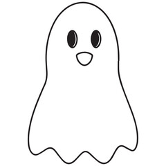 Boo, scary ghost flat vector illustration for Halloween, cartoon character for holiday. 