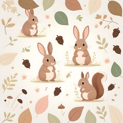 rabbits and squirrel