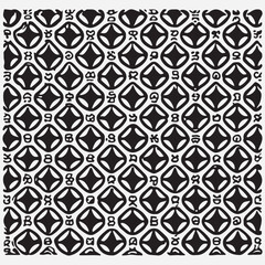 Seamless floral pattern with one line flowers. Vector hand drawn illustration.
