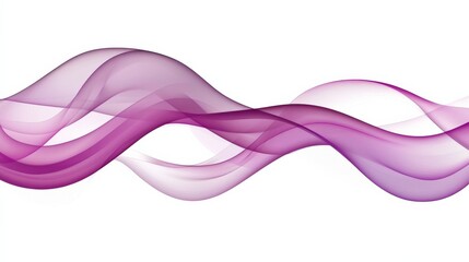 Abstract Waves of Soft Purple Hues Flowing Elegantly Across a White Background