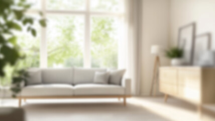 Blurred Contemporary Modern living room interior design. Blur Interior background concept. AI Generated Images