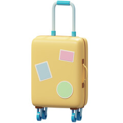 suitcase for travel 3d illustration