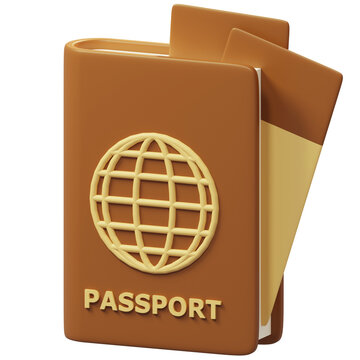 Passport 3d illustration