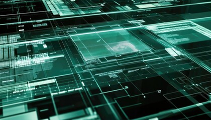 Abstract Futuristic Digital Technology Wiring and Data Visualization